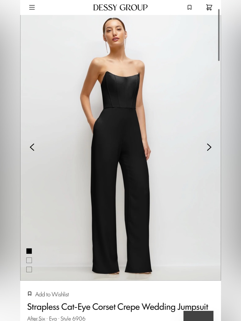 After Six Black Strapless Corset Crepe Jumpsuit